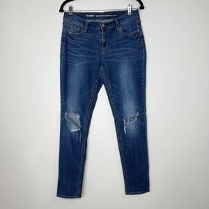 Old Navy Blue Big Sur Boyfriend Skinny Distressed Stretch Cotton Jeans Sz 2